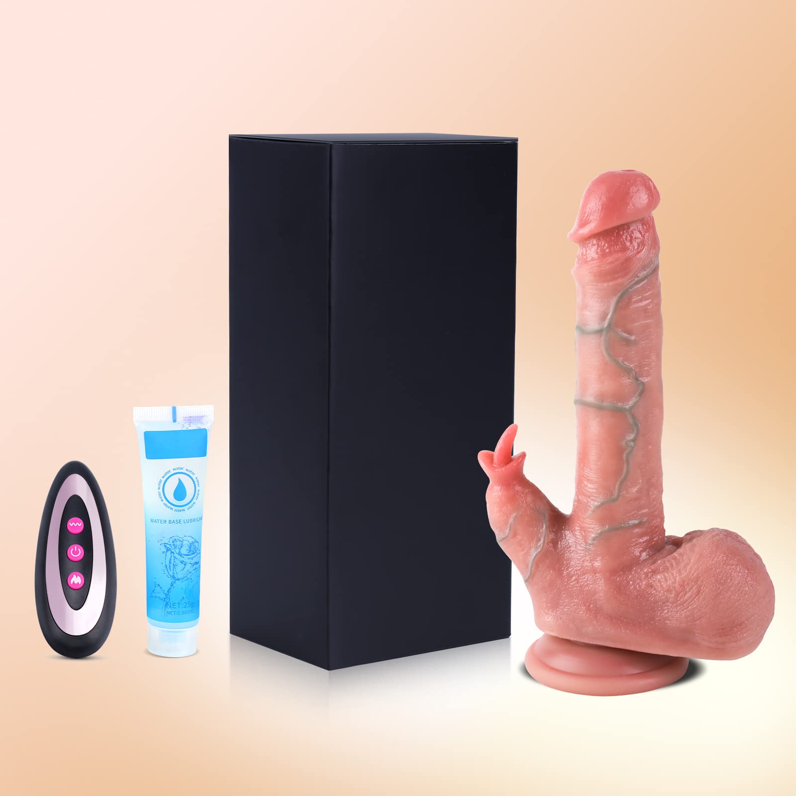4 in 1 Vibratore Dildo Realistico, Vibratoreper Donna Realistico con Spinta&Vibrazione&Rotazione&Riscaldamento, Dildo Vibratoreper Donna punto g squirting, Sex Toyscop Donna, Sex Toyscop Uomo Sex Toy