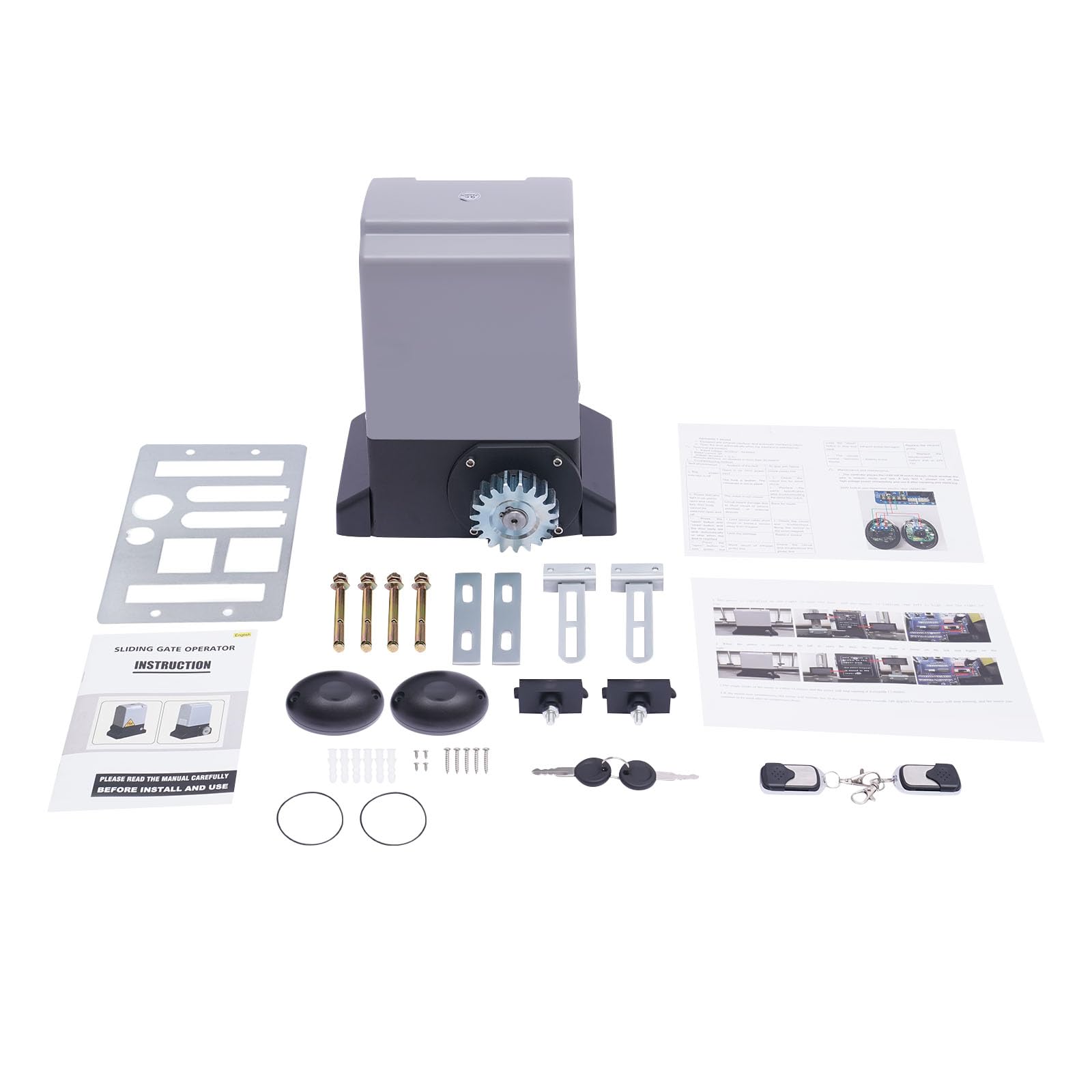 Motorizzazione Cancello Scorrevole 750W, Apriscatole Automatico Elettrico 1600Kg 12M, Motore A Cremagliera Con 2 Telecomandi, Chiusura Automatica 5/10/20S, Porta Villa Giardino 50M