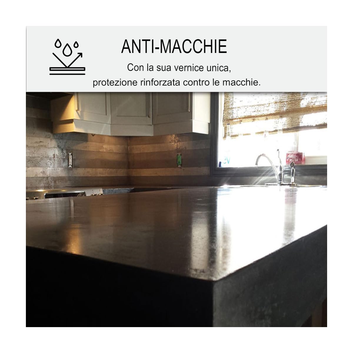 Cemento Cerato Cucina Piano di Lavoro e Credenza 10 m² Isatis Bianco