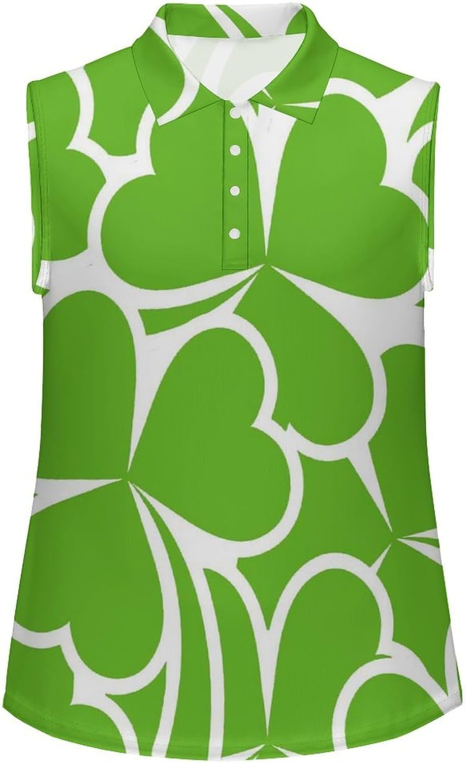 St. Patrick's Day Pattern Women's Golf Shirt Sleeveless Polo Shirts Tank Tops Blouses Tennis T-Shirts Casual