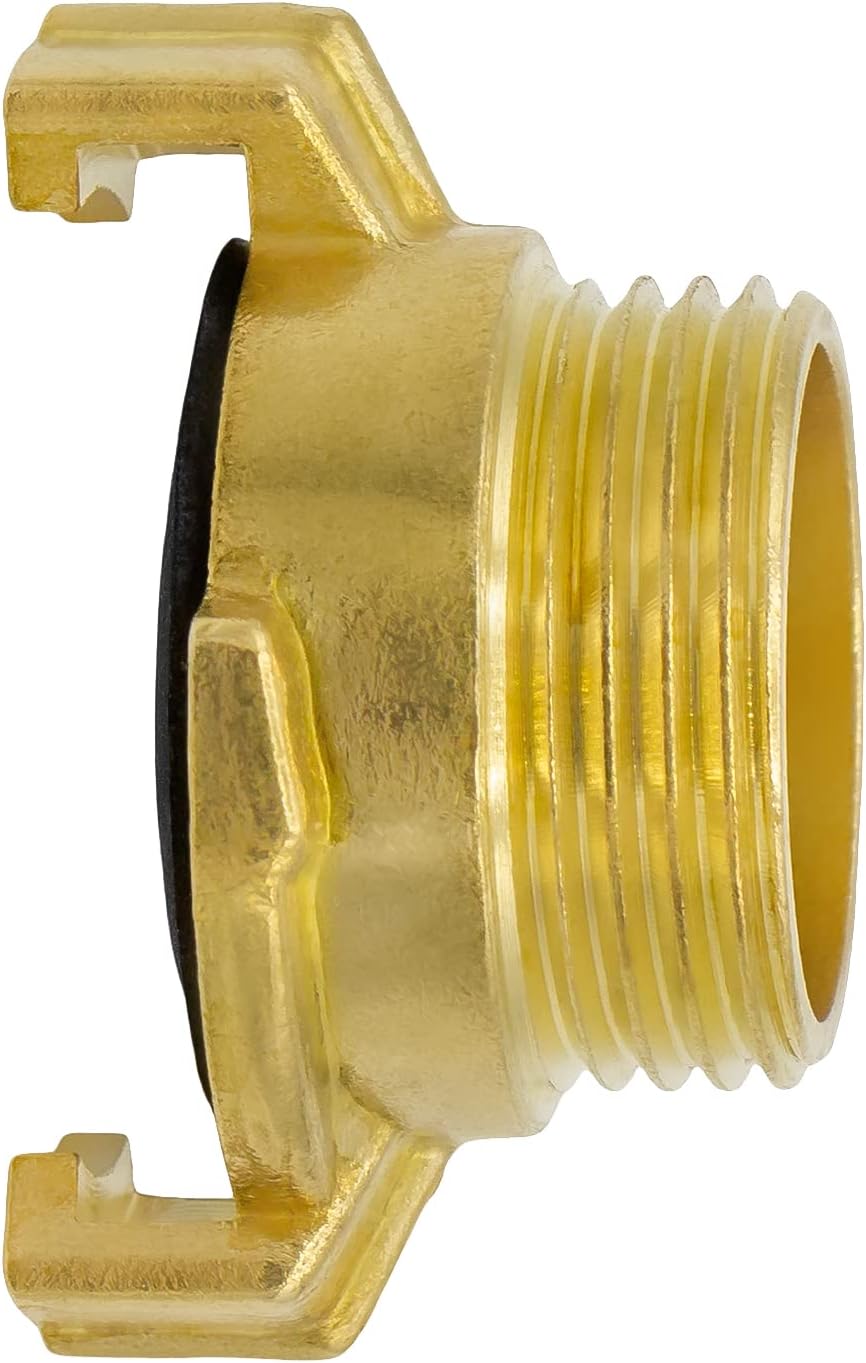 Geka System plain brass quick coupling, male thread