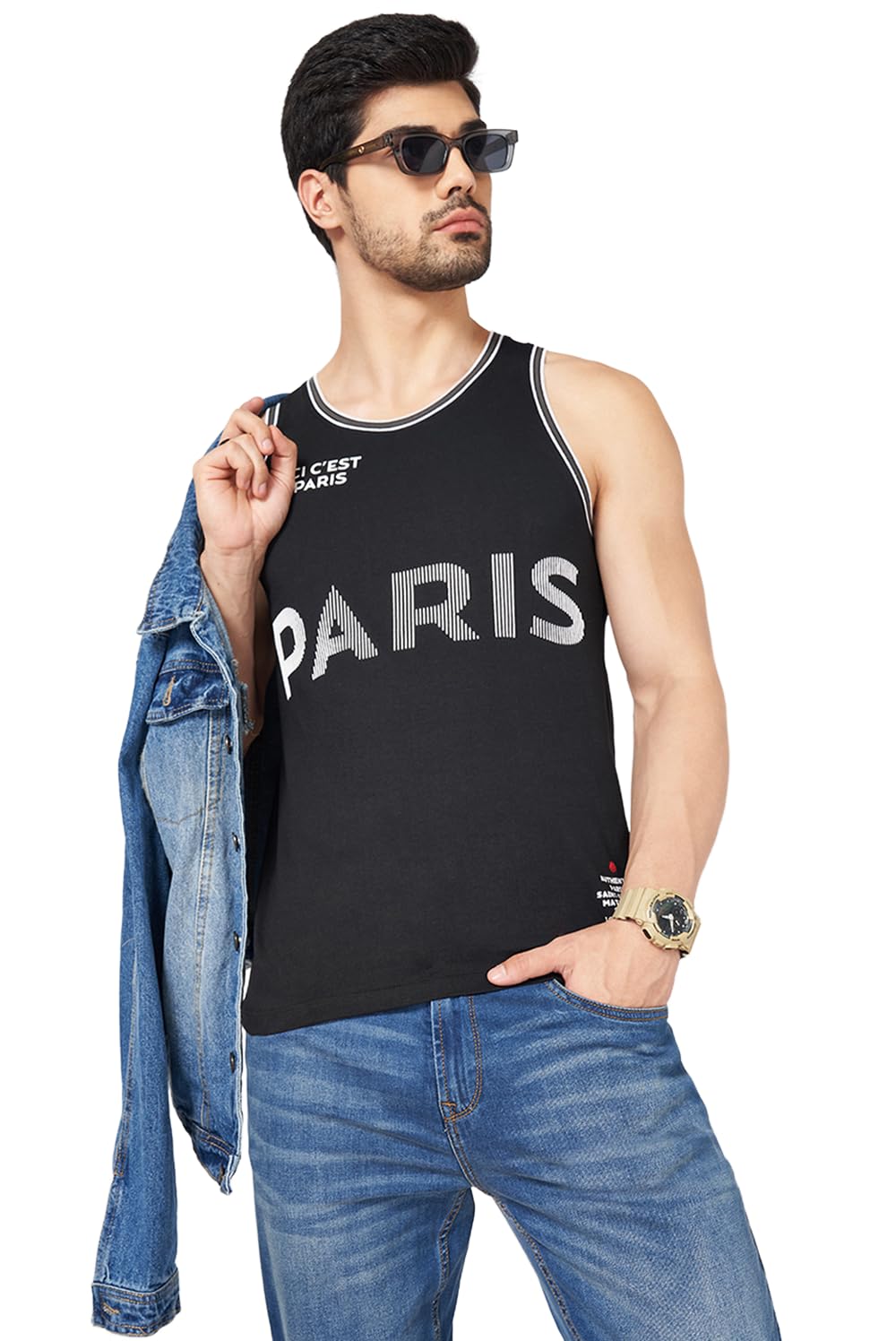 s f jeans co aware Men's Cartoon Slim Fit Vest-picture-28