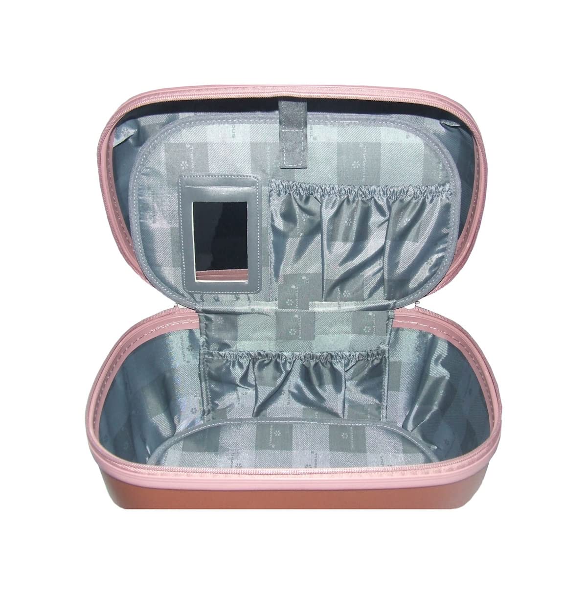 Vanity Twarde Case Różowy z uchwytem i paskiem na ramię - Kosmetyczka, Makijaż-Snowball, Różowy, Vanity case i piórnik, makijaż