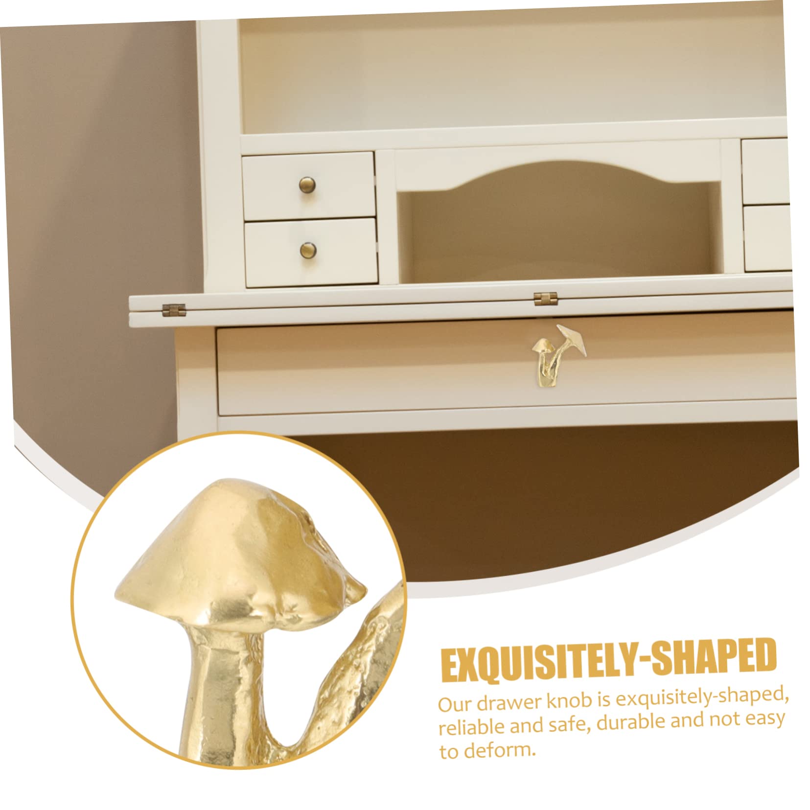 Artibetter 5pezzi Pomello Per Mobili Ottone Forma Di Fungo Maniglia Per Armadi Design Elegante e Resistente Per Rinnovare Tuoi Spazi Domestici