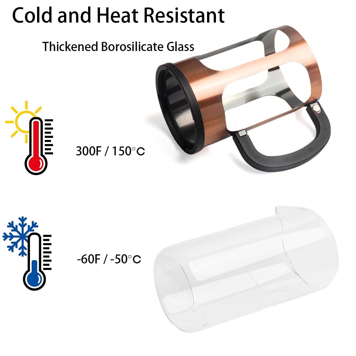 French Press Coffee Maker 8 cups 34 oz 304 Stainless Steel Coffee Press with 4 Filter Screens, Easy Clean Heat Resistant Borosilicate Glass - Free 100% BPA - 5