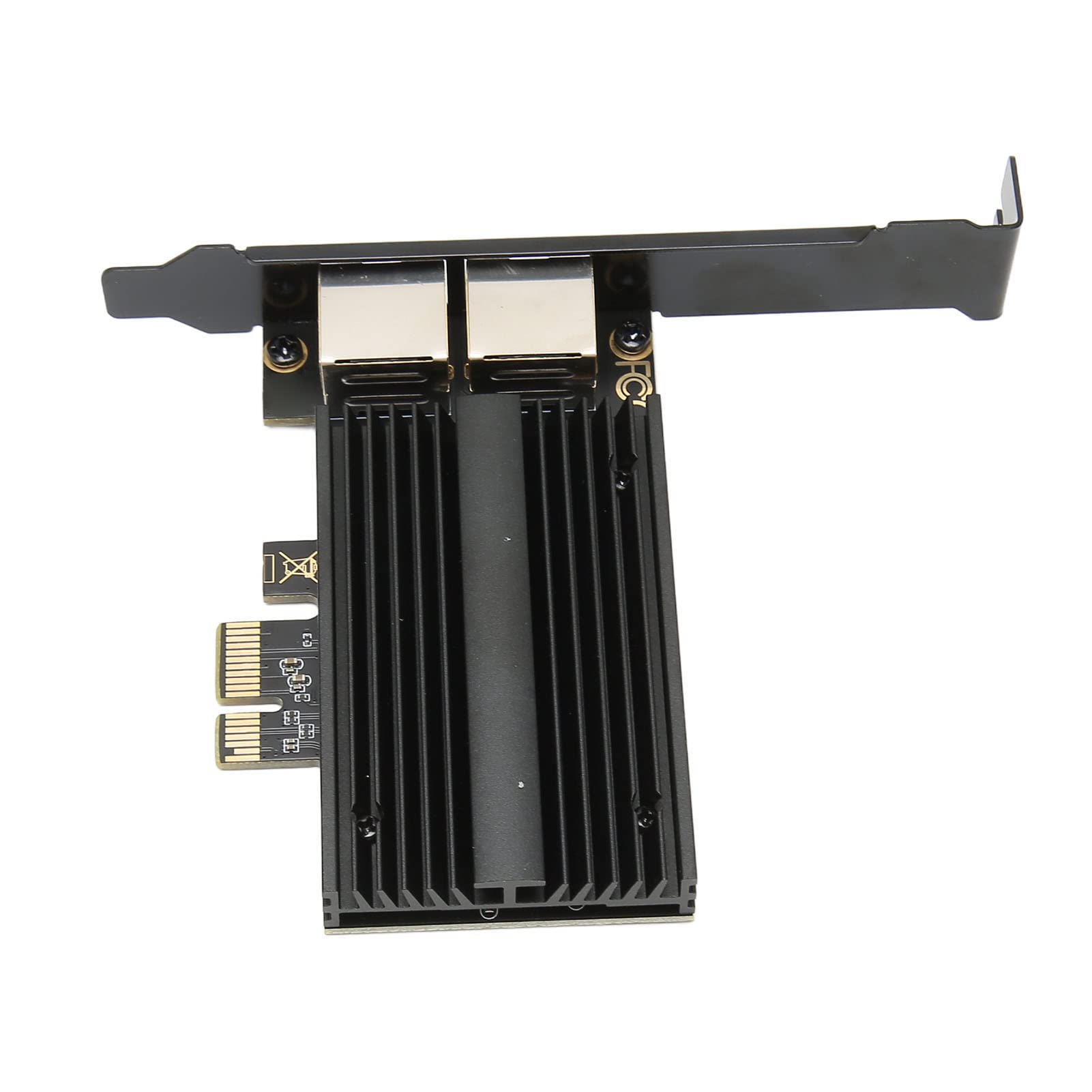 Cryfokt Karta Sieciowa PCIe, Dwuportowa Karta Gigabit Ethernet 2,5 Gb/s z Niskoprofilowym Wspornikiem, do Komputerów Stacjonarnych, Serwerów, Stacji Roboczych i Laptopów do Gier