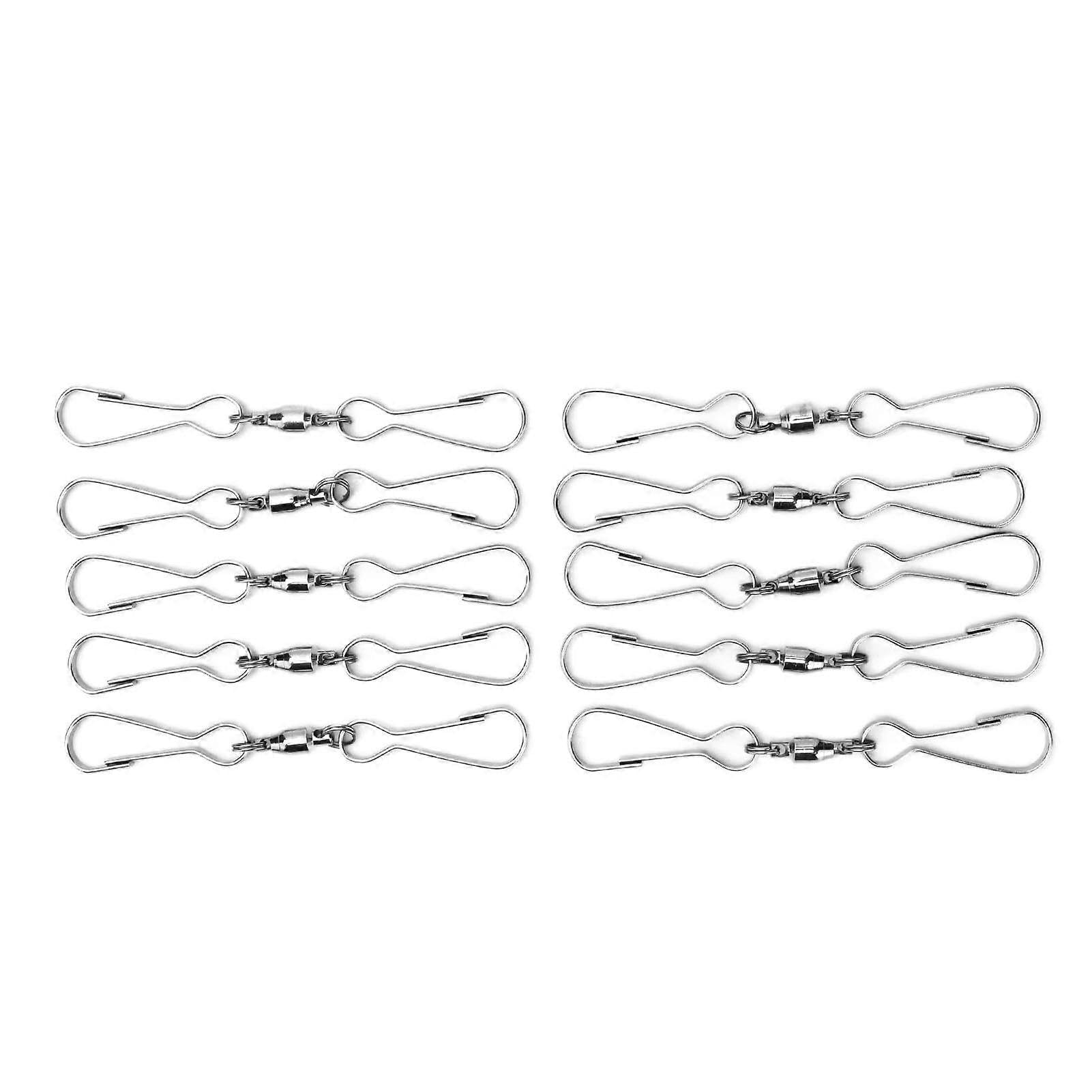 JOYHAPPST 10pcs Hanging Hook Stainless Steel 360 Rotating Hook for Bird Feeder Wind Chimes8.2cm