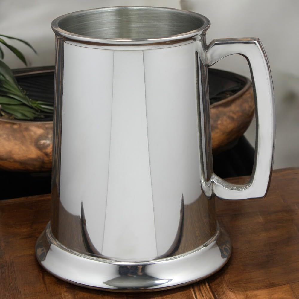 English Pewter Company 1 Pint Plain Straight Pewter Beer Mug Tankard [EP002]