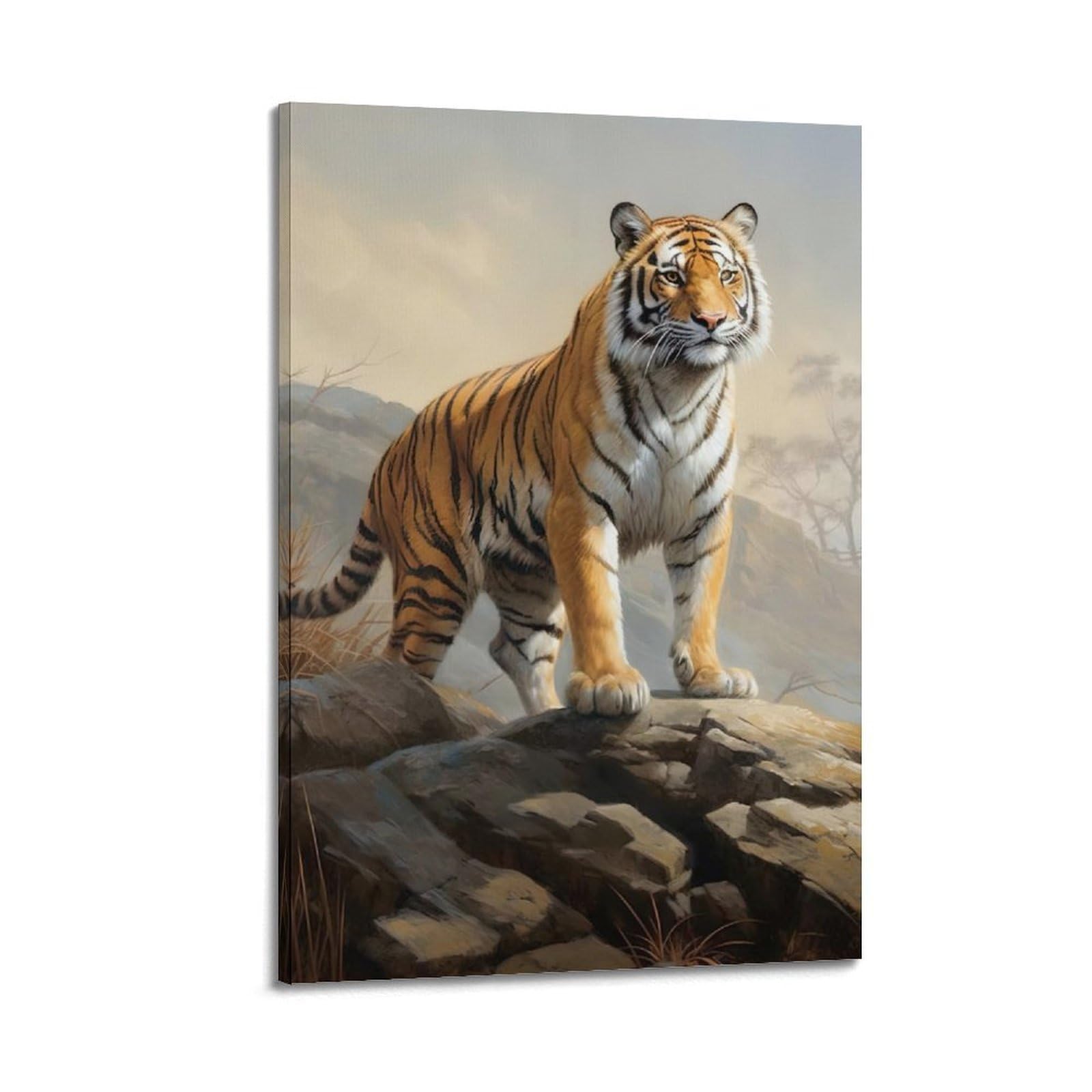 Lvalogy Animal Artwork Poster Tiger on The Mountaintop Art Poster