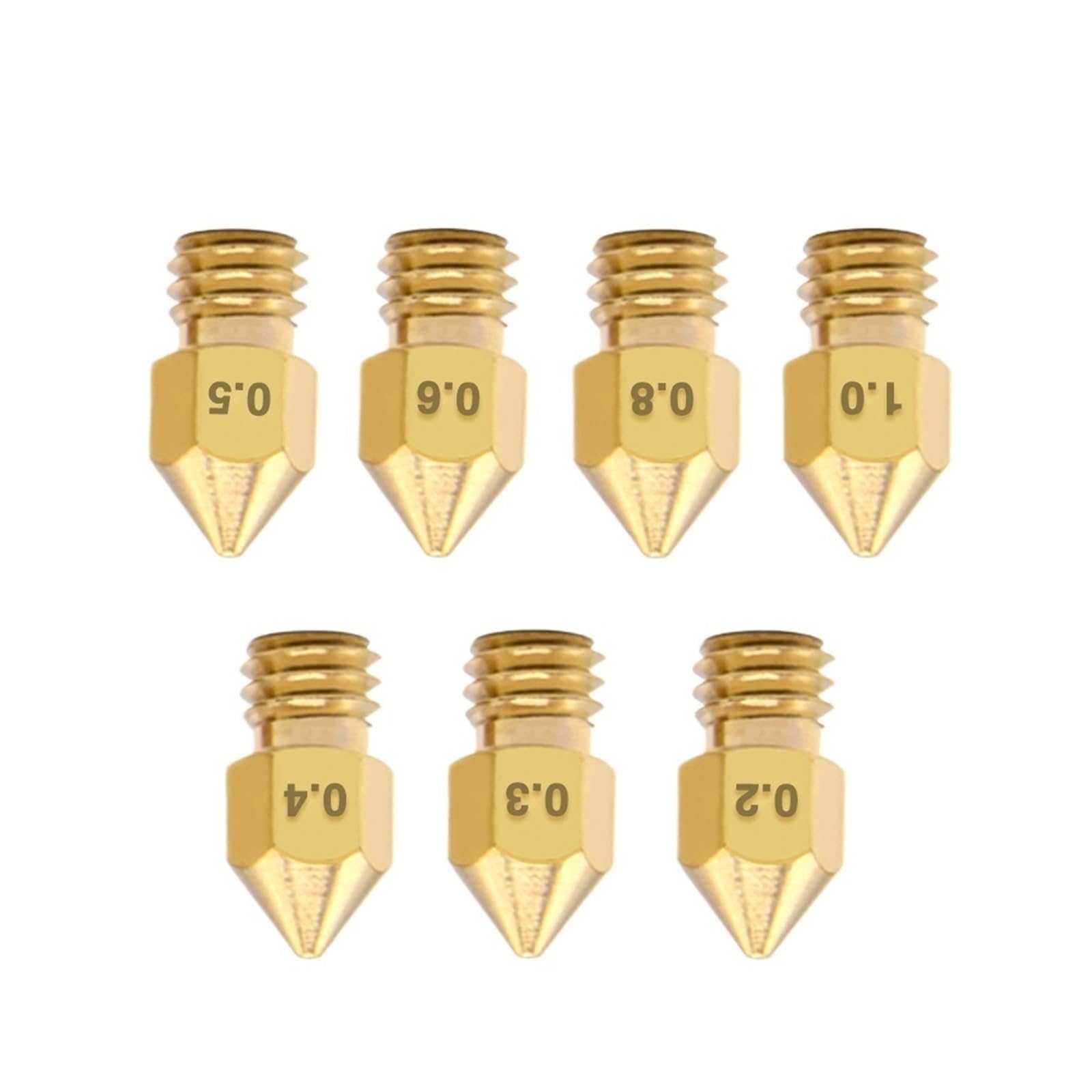 Ugello MK8 in ottone per filamento 1, 75 mm, compatibile con Creality | Ugello estrusore 0,3/0,4/0,5/0,6/0,8/1,0 mm per stampanti 3D Ender 3, Ender 5 e CR-10(0.3mm,50pcs)