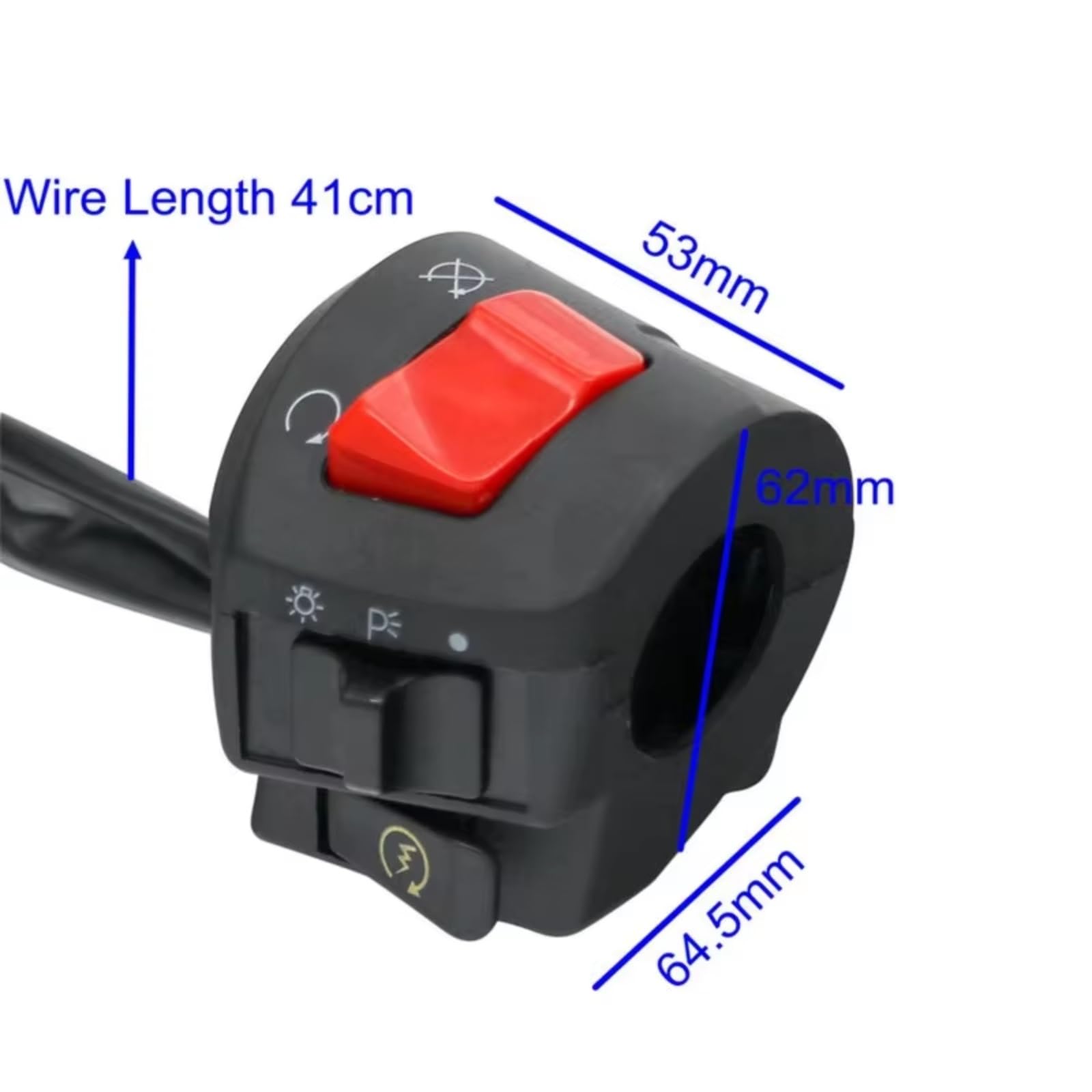 Interruptor De Control De Manillar De Motocicleta Universal con Interruptores Izquierdo Y Derecho, Bocina De Arranque Eléctrica, Faro De Señal De Giro