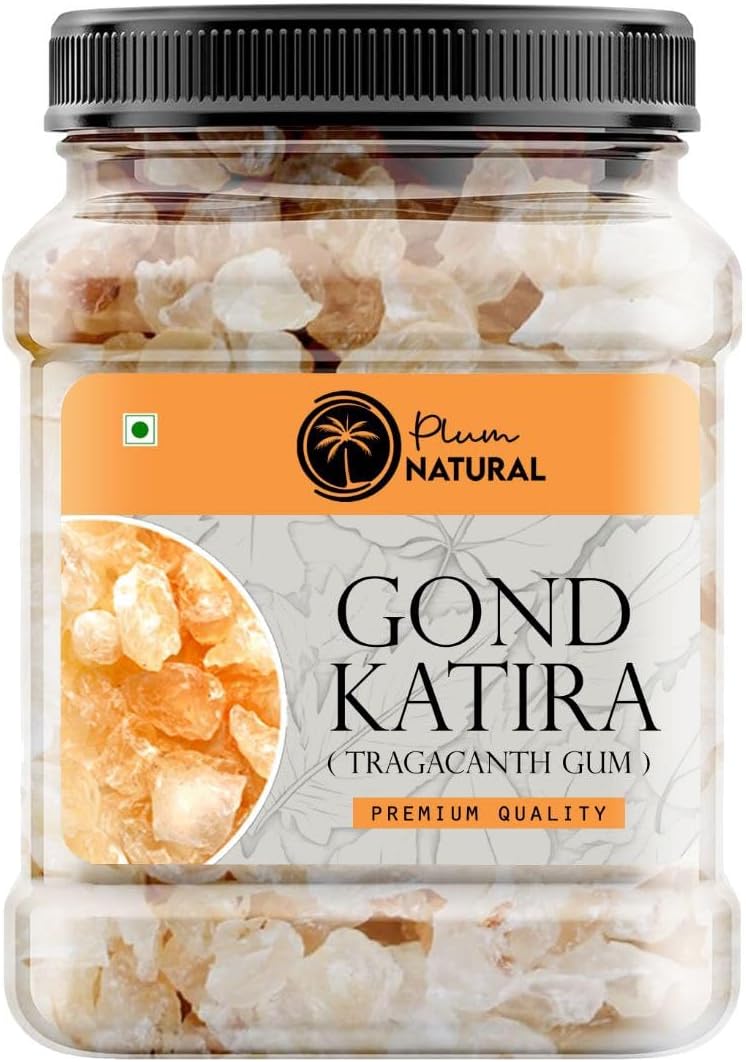 Gond Katira Pure (Edible Gum) | Tragacanth Gum | High Cooling Properties Herbal Food | Super Food | Almond Gum Badam Pisin (200gm)