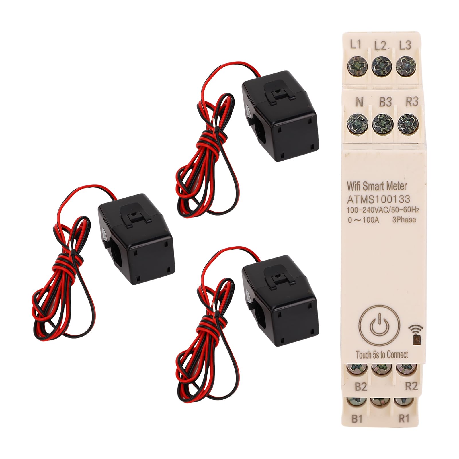 Sxhlseller Inteligentny Licznik Energii Elektrycznej WiFi 0-100A z 3 Czujnikami Prądu Fazowego dla łatwego Monitorowania