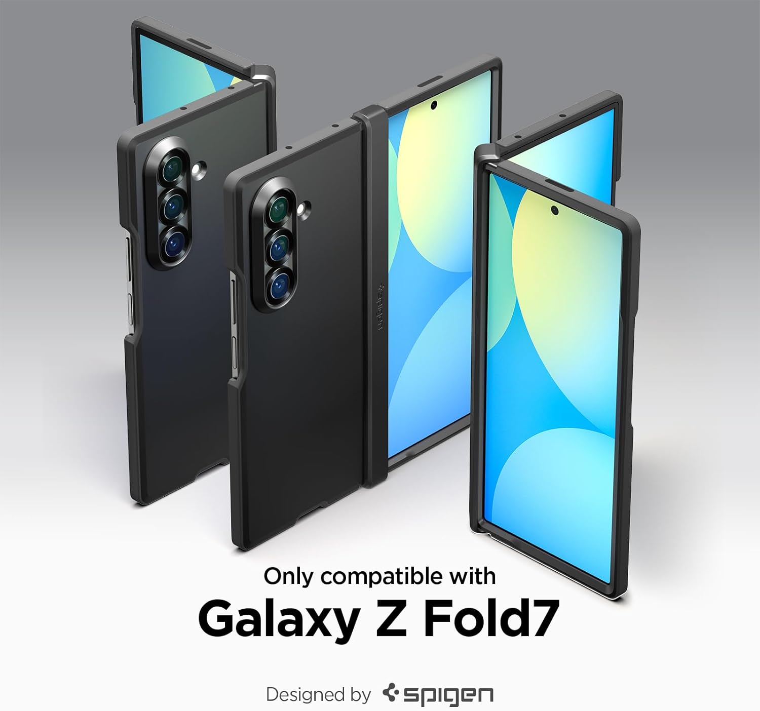 Spigen for Galaxy Z Fold 7 Case, Tough Armor Pro MagFit [Hinge Protection] [Fast Wireless Charging/Magnet for Galaxy] - Black - Image 2