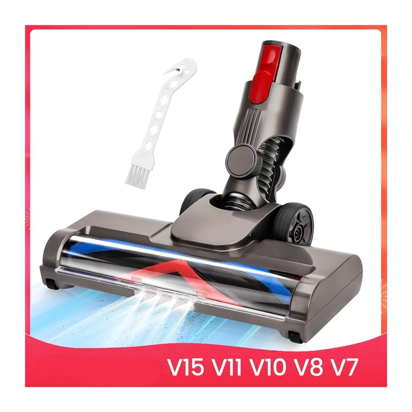 Genérico Cepillo Aspirador con 4 Luces for V15/V11/V10/V8/V7