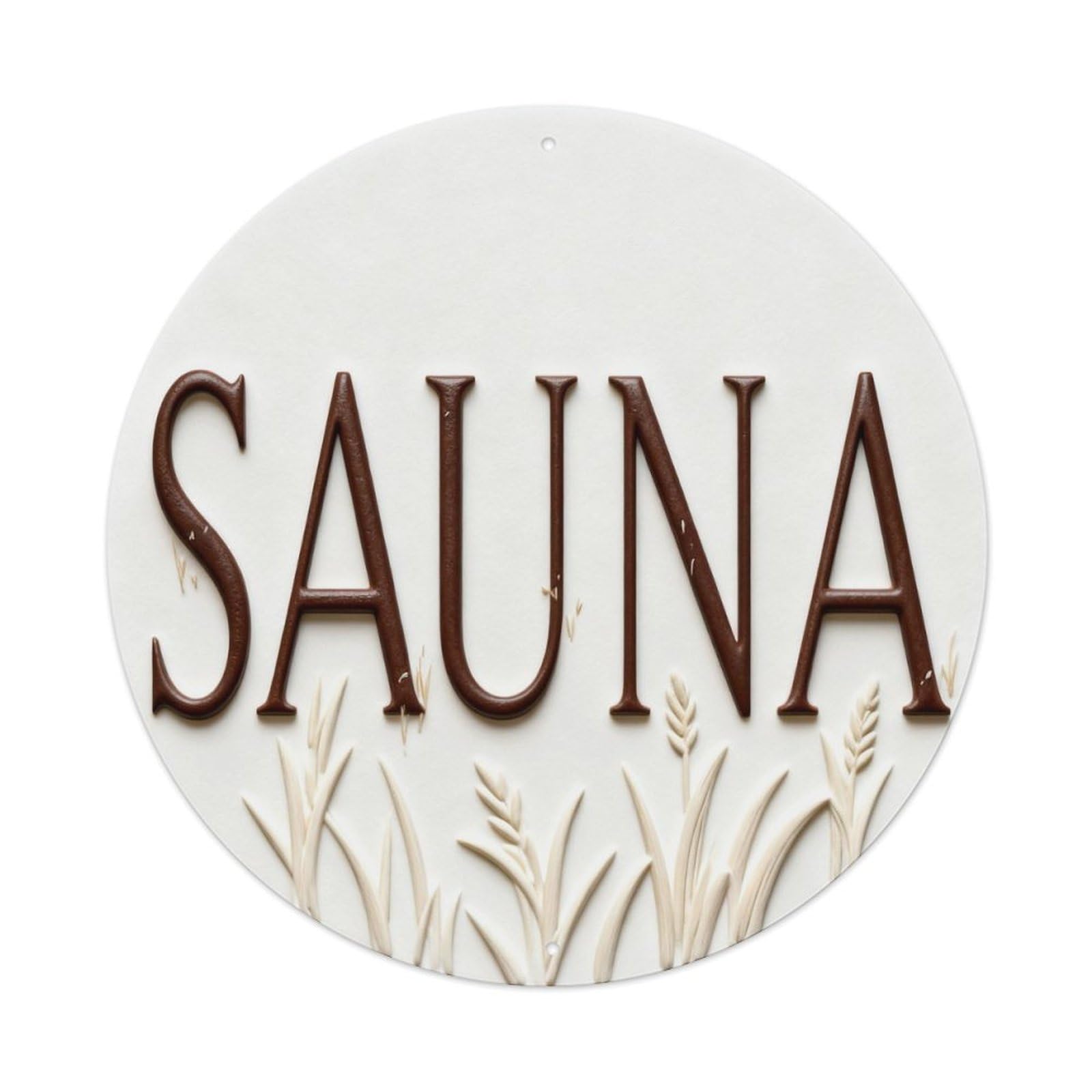 Sauna Sign Text Pattern Print Round Metal Tin Sign Vintage Wall Decor, Bar Garage Cafe Kitchen Home Wall Art Poster 8x8inches