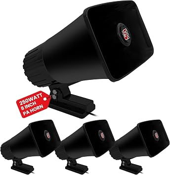 5 CORE PA Speaker 250W Outdoor Indoor 8" Wired Loudspeaker Bull Horn System