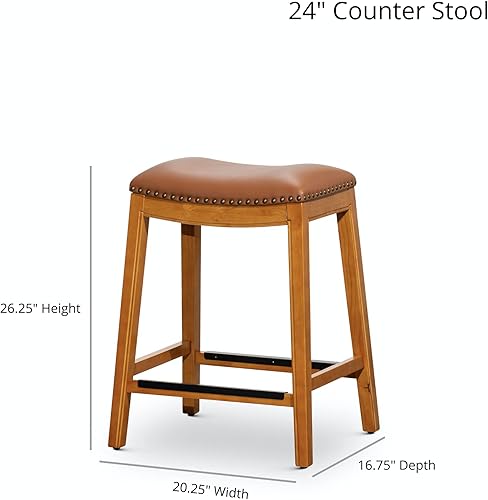 Miniatura 10 de DTY Indoor Living Durango - Taburete de silla de 30 pulgadas de altura de bar, color blanco, cuero negro