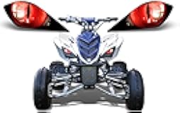 ATV Headlight Eye Graphics Decal Cover Compatible with Yamaha Raptor 700/250/350 - Eclipse Red