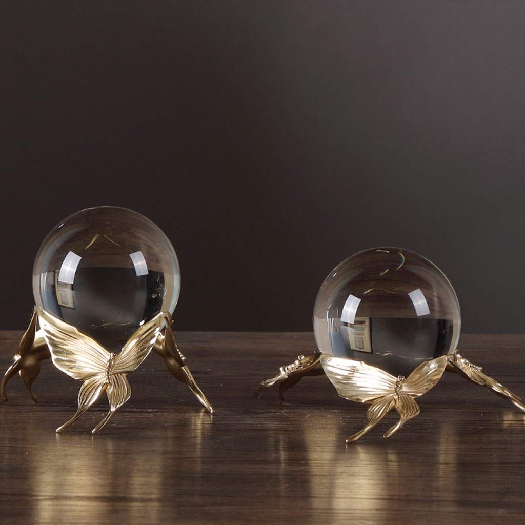 bola de cristal (en la magia occidental) Decoración de la sala de estar, estilo europeo del cobre del oro bola de cristal Crafts Estudio del dormitorio del hogar y otros regalos ideales bola de crista