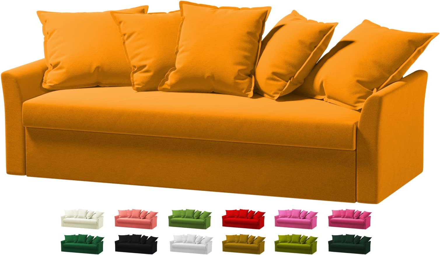Custom Made Holmsund Couch Bed Velvet Replacement Covers Fits IKEA Holmsund Sofa Bed,Holmsund Sleeper Sofa Cover,Only Cover.(Don't Fit Friheten Series Sofa) (Orange)