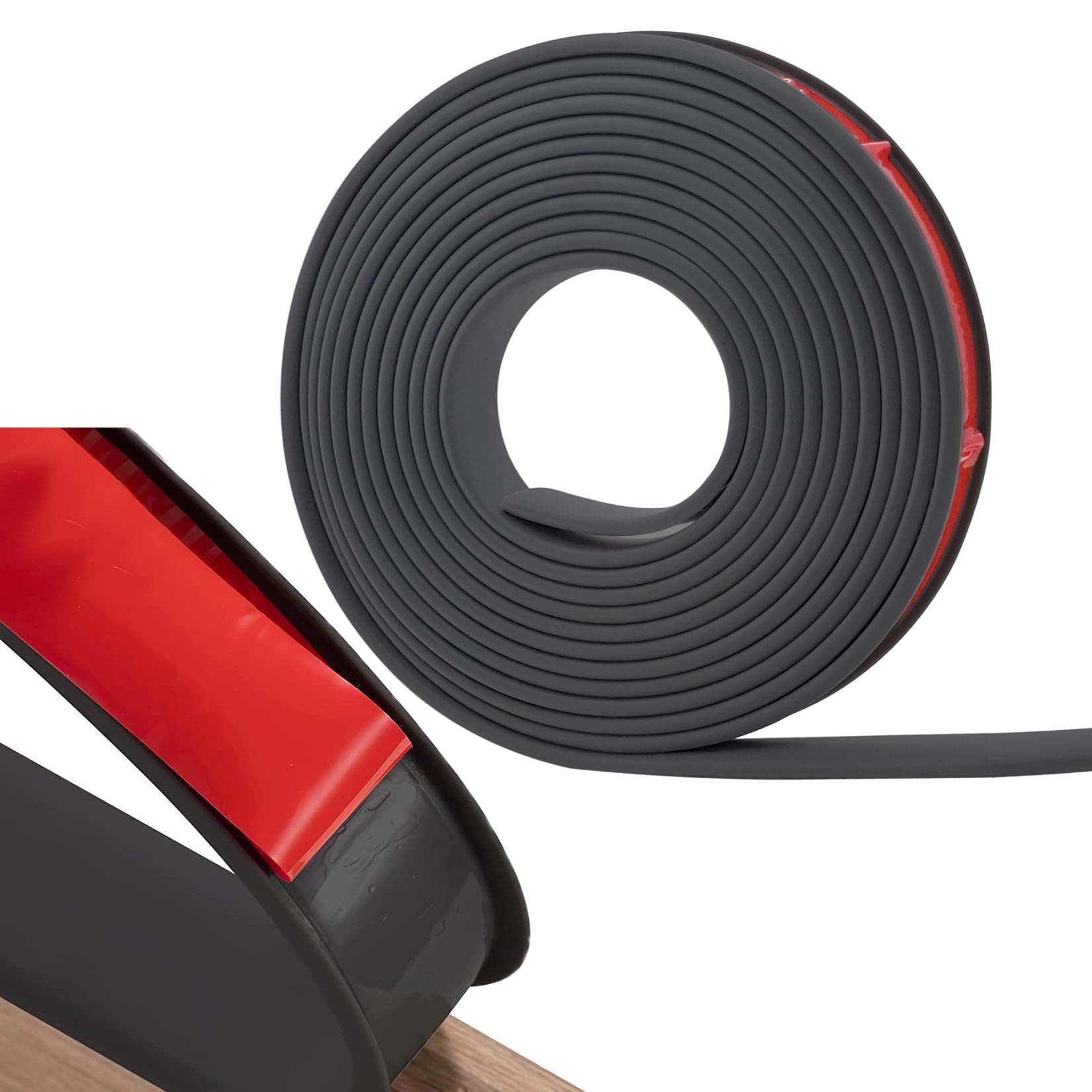 Puaisjn Black U-Shape Flexible Furniture Edge Banding, U-Shape Tpe Flexible Furniture Edge Banding Self-Adhesive Trim 9-40Mm Multicolor 16.4Ft(,20Mm)