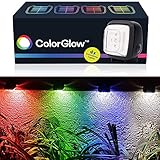 BRIGHTOLOGY - Color Glow Solar Lights (4 Lights) - Waterproof Outdoor Solar Powered Rainbow Lights - Water Resistant Landscape Lighting for Gutter, Fence, Patio, Garden, Wall, Yard, Attic, or Walkway
