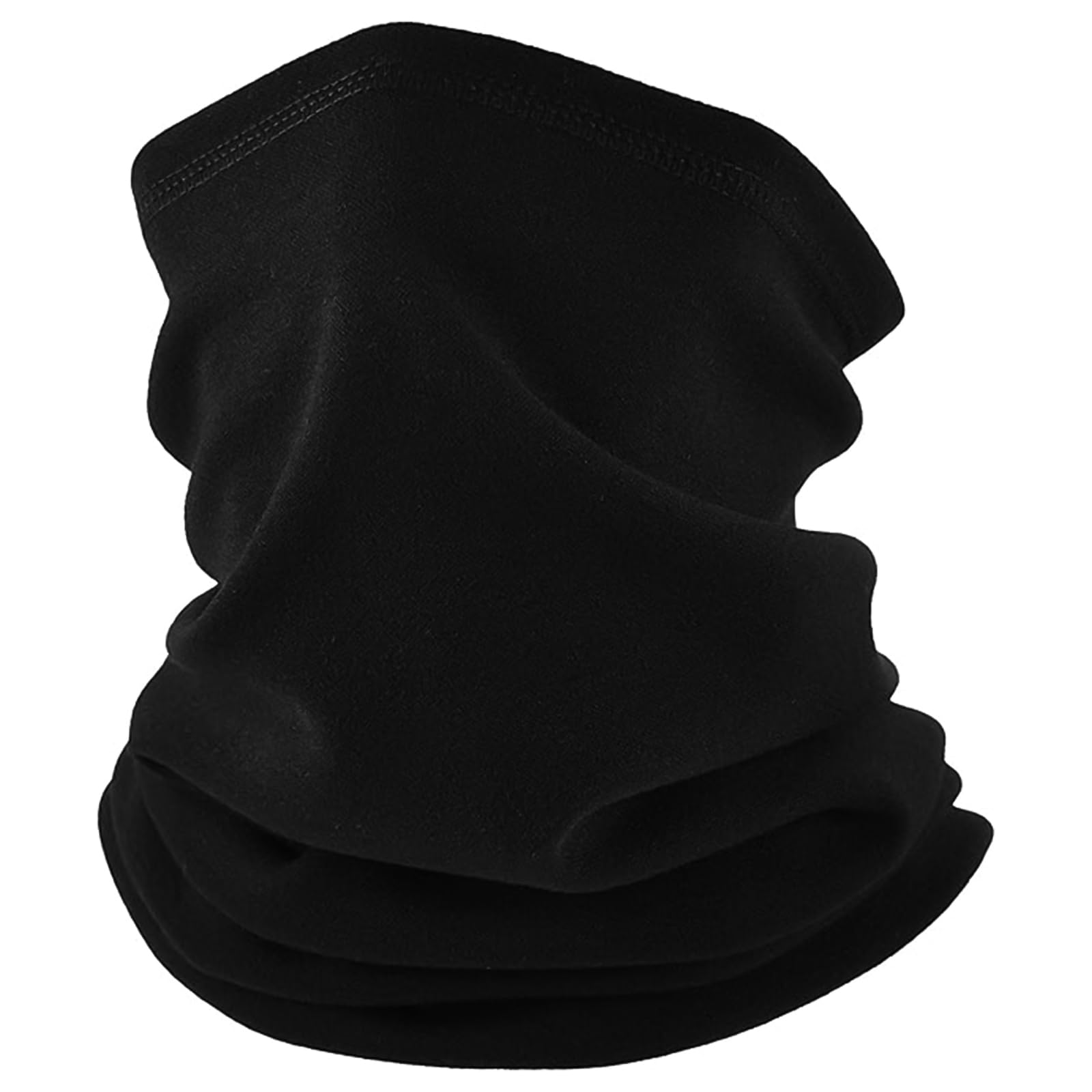 Mbsivsa Unisex Black Neck Warmer Snood For Men & Women, Winter Neck Warmer Fleece Windproof, Bandana Face Warme Ski Snood For Men & Women For Skiing Running Cycling (Black)