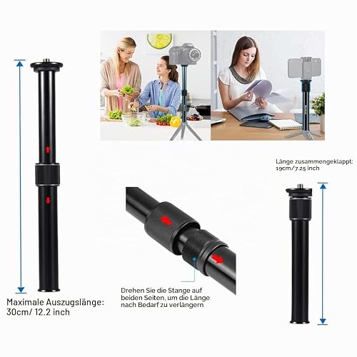 PULUZ DSLR-Kamera-Erweiterungshalterung, Verlängerungsstange, Metall, Stativ, Einbeinstativ, Gimbalverlängerung, 3/8 Zoll 1/4 Zoll Schraube, Teleskop-Verlängerungsstange, Standfuß