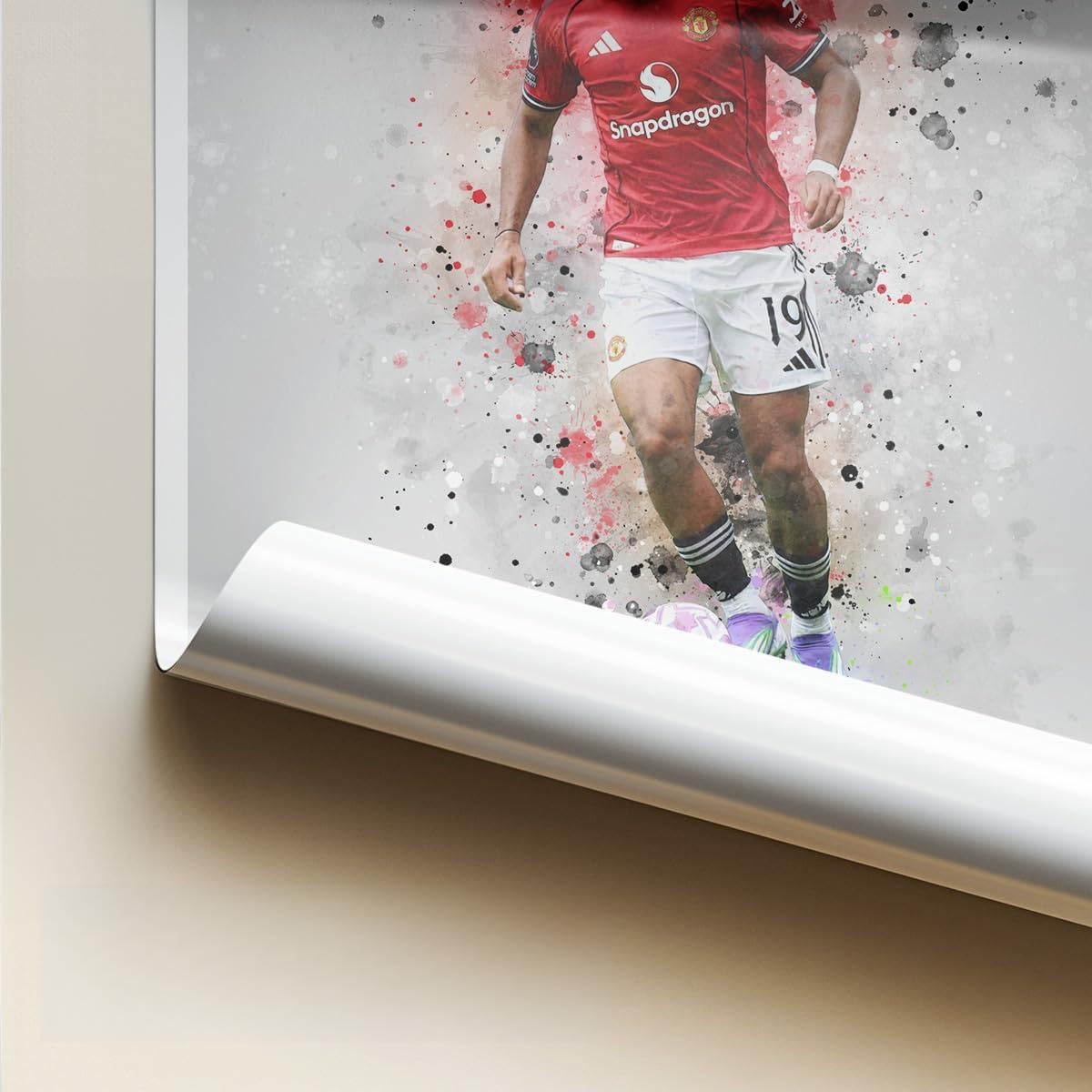 Bryan Mbeumo Manchester United Signed Photo Poster Print Picture Display Framed Autograph Memorabilia for Football Fans Gift Man Utd Cameroon (A4 poster Only Grey) โ image 1
