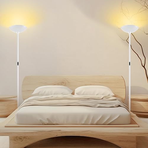 Miniatura 7 de Lámpara de pie LED lámpara de pie regulable lámparas de pie brillantes de 20 W con lámpara de lectura ajustable de 5 W 2500 lúmenes interruptor de 3