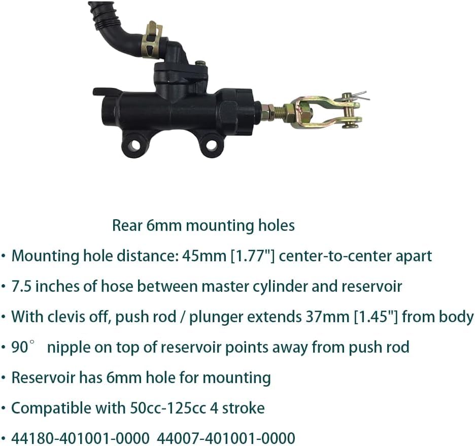 QYMOTO CK100-S Brake Master Cylinder Compatible with Coleman Powersports 98cc 3.0 HP SK100 CK100 Go Kart（Collocation Banjo Bolt）
