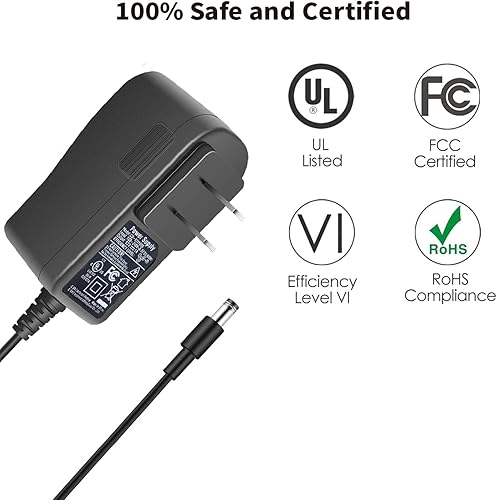 Miniatura 4 de Tonton Adaptador de fuente de alimentación de CA 100-240V a CC 12V 1A, enchufe de 0.217 in x 0.083 in, cable de alimentación DC 12V 1A para tira de