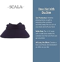 Vista 5 de Scala Sombrero de visera para mujer con ala grande Negro