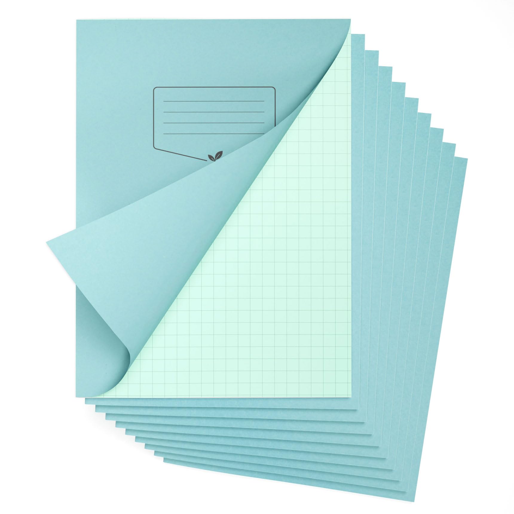 Silvine A4+ Blue Paper Dyslexia Exercise Book Pack of 10 | 48 10mm Square Pages, 80gsm Tinted Paper for SEN Supportive Learning & Memory Aid