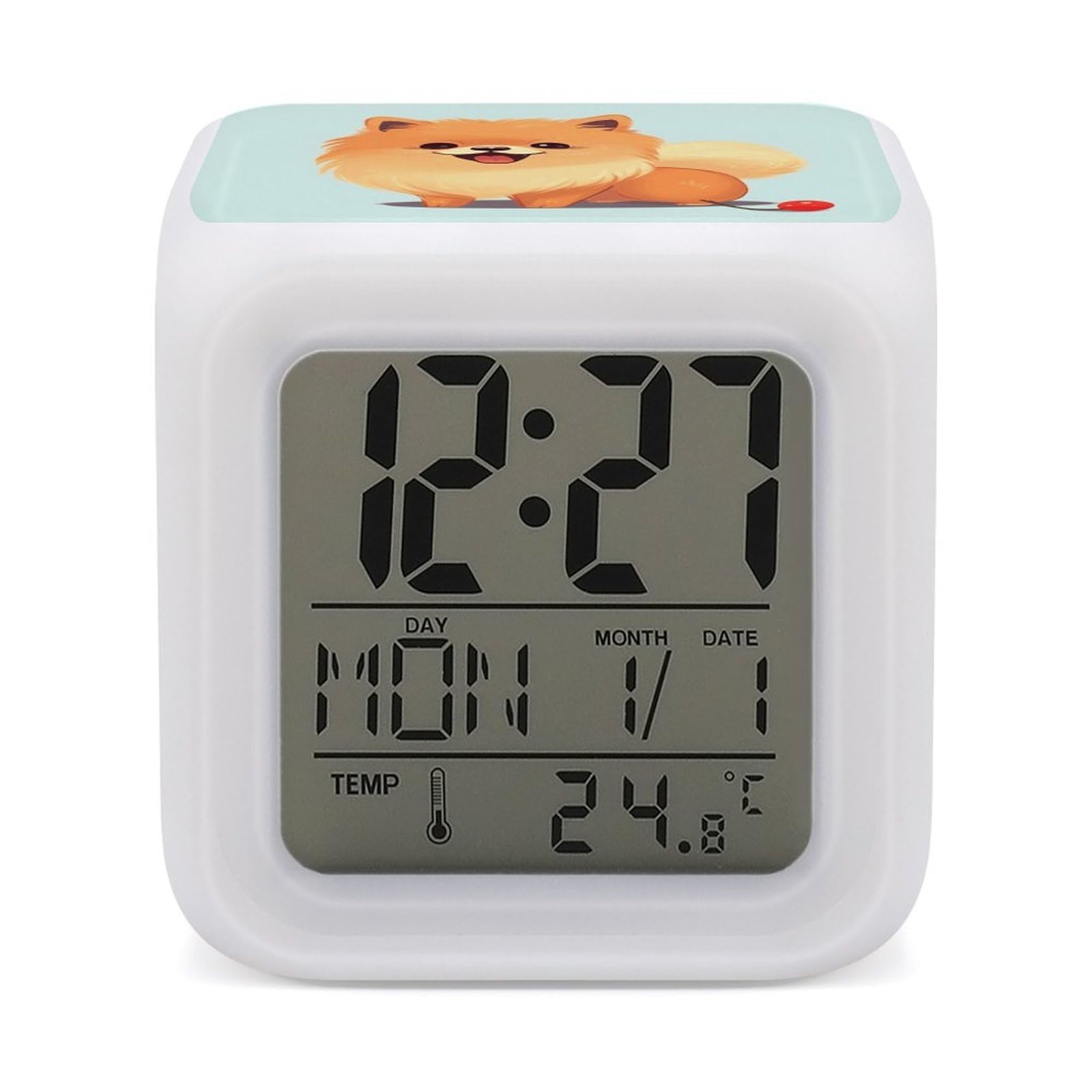 Reloj despertador de Pomerania: alegra la mesita de noche de tus hijos con su luz táctil suave