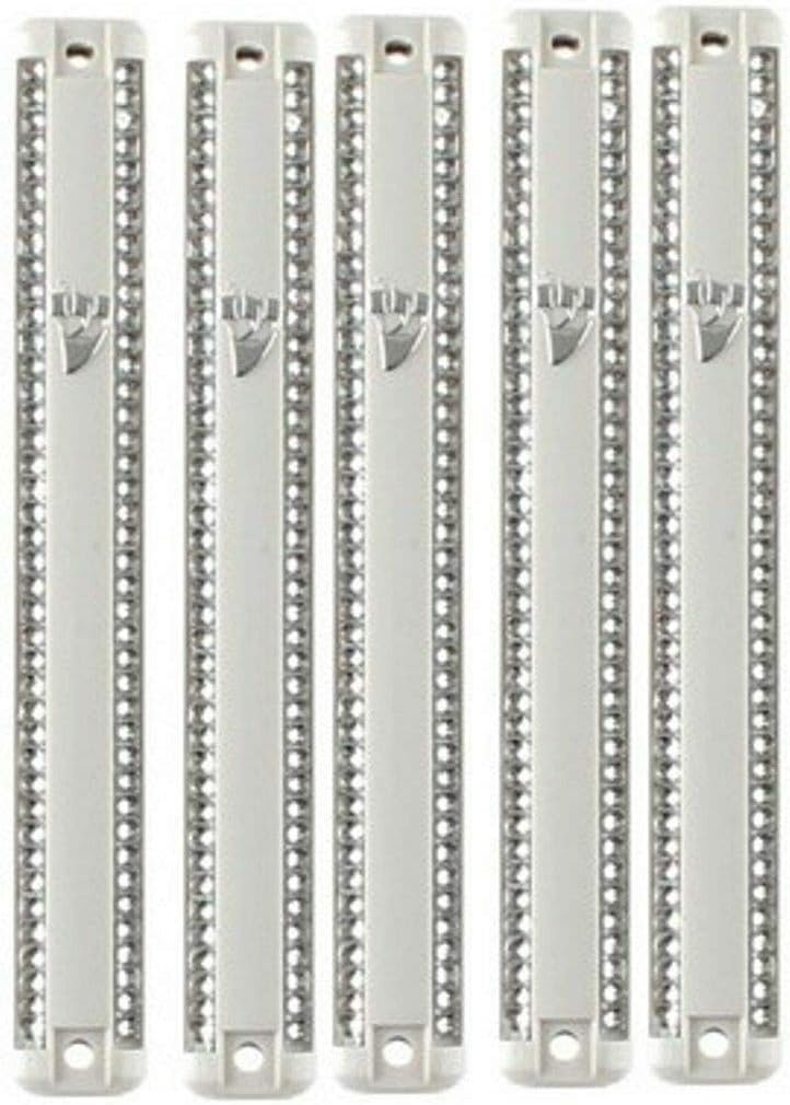 ART MEZUZAH CASE Holder (shidell) Plastic with Stones Silver shin 6.3/4 INCH for 15 cm Scroll.מזוזה Rubber Cork lot of 5 (White, 15)