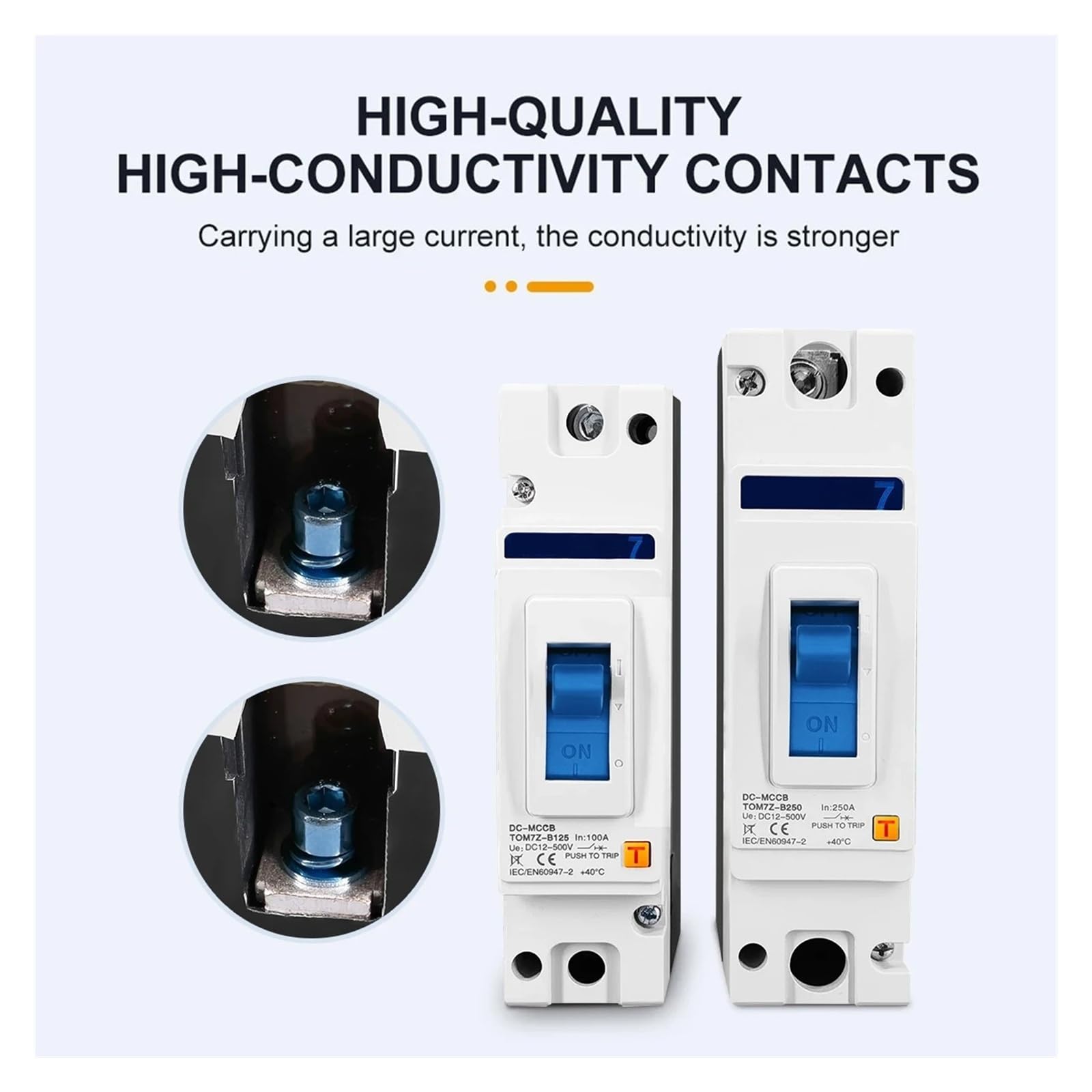 1P DC 500V DC MCCB Molded Case Circuit Breaker MCCB Overload Protection B curve for Photovoltaic PV battery(160A)
