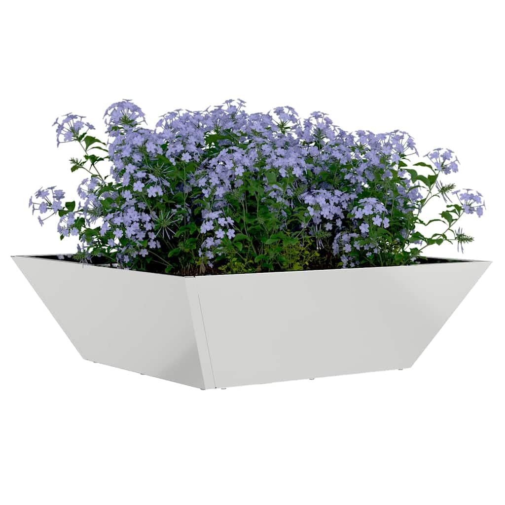 Vidaxl Garden Planter 50 X 50 X 15 Cm Galvanised Steel Silver