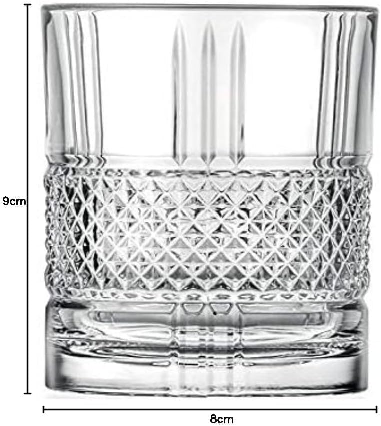 MTRXX Crystal Old Fashioned Whiskey Glasses, 300 ml, Set of 4 Transparent Tumblers for Scotch, Bourbon, Cocktails and Wine