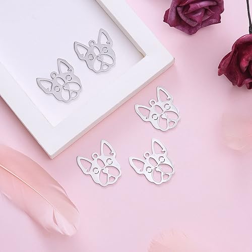 Miniatura 5 de 5 colgantes de acero inoxidable de 1.260in de Airssory para mujer, hombre, diseño de bulldog francés