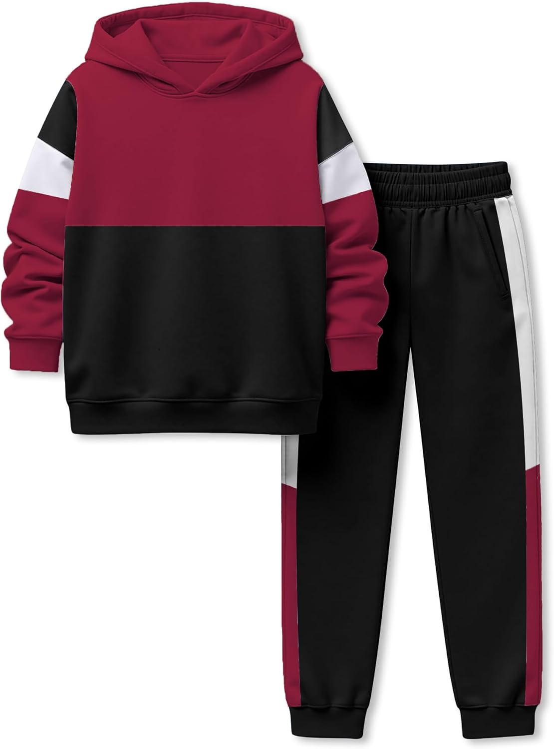 Boys Clothes Long Sleeve Color-blocked Hoodie Top and Pants 2PCS Winter Sweatsuits Fall Boys Outfits 2-8 Years