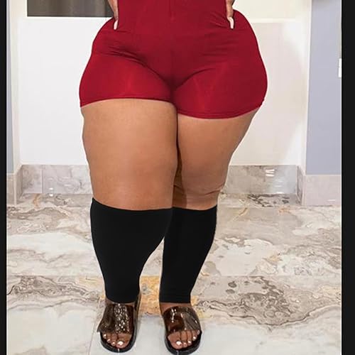 Miniatura 7 de Mangas de compresión para piernas de talla grande para mujeres y hombres, 15-20mmHg pantorrilla ancha hasta la rodilla mangas de pierna alta