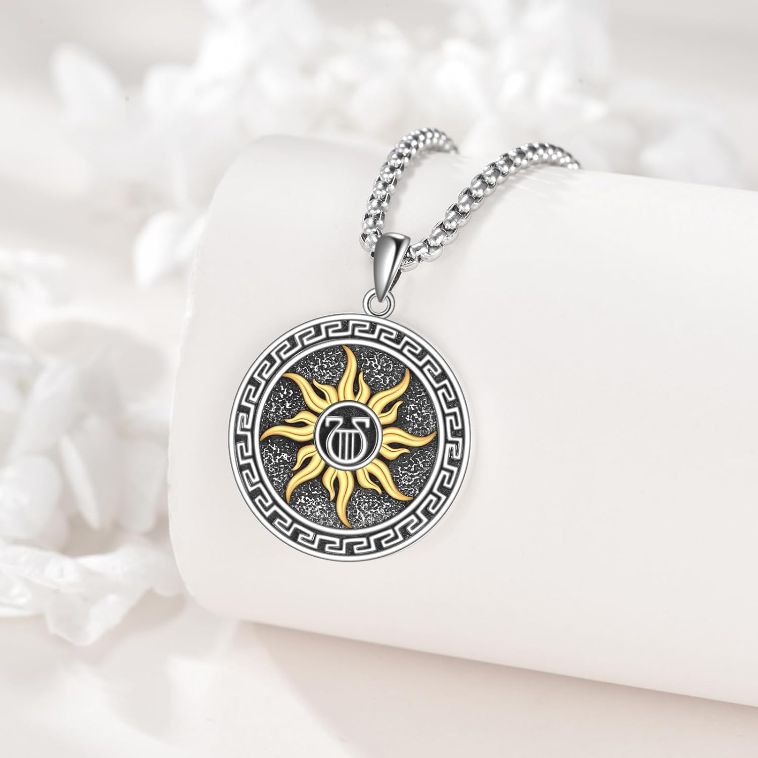 Poseidon/Athena/Apollo/Valhalla/Norse Viking Necklace 925 Sterling Silver Pendant Necklace for Men Greek/Norse Viking Amulet Jewelry Gifts