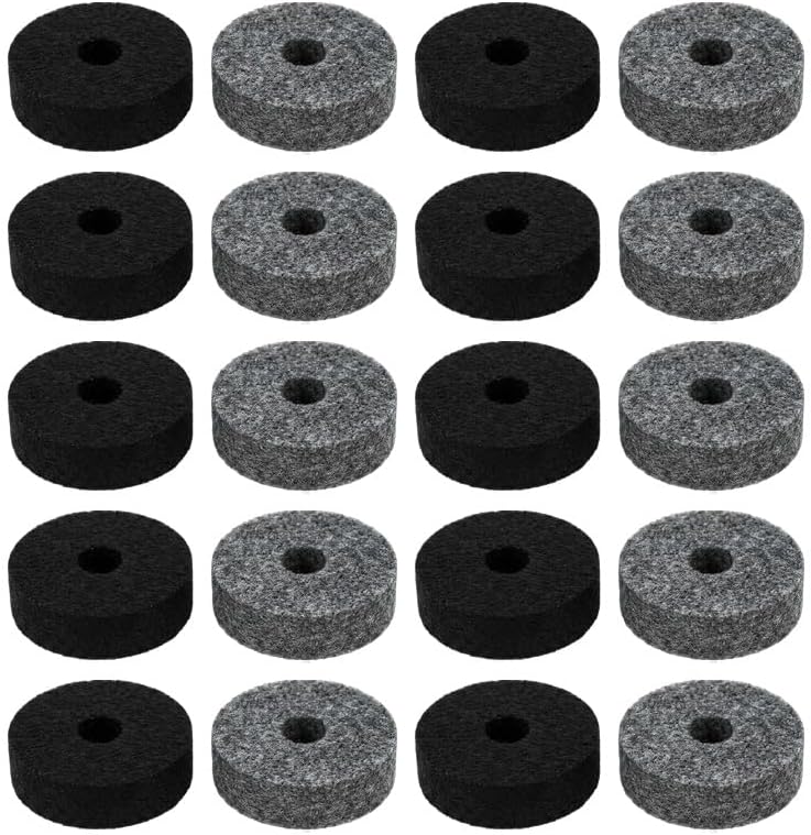 20 Pcs Cymbal Stand Felt Washers, Soft Round Drum Felts Replacement for Drummers, Protect Cymbals & Enhance Sound