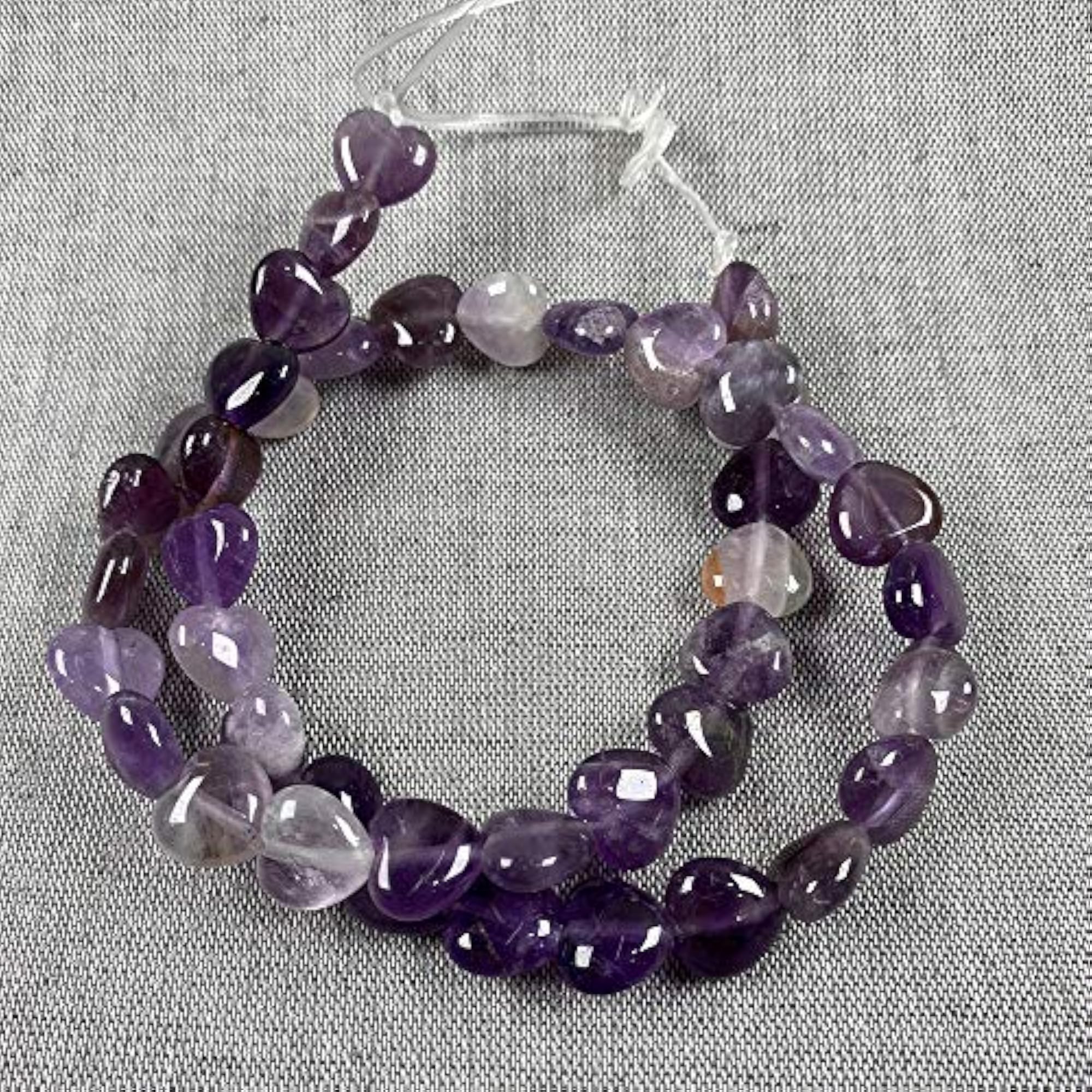 Amethyst Stone Beads, Natural Purple Healing Crystal Charms