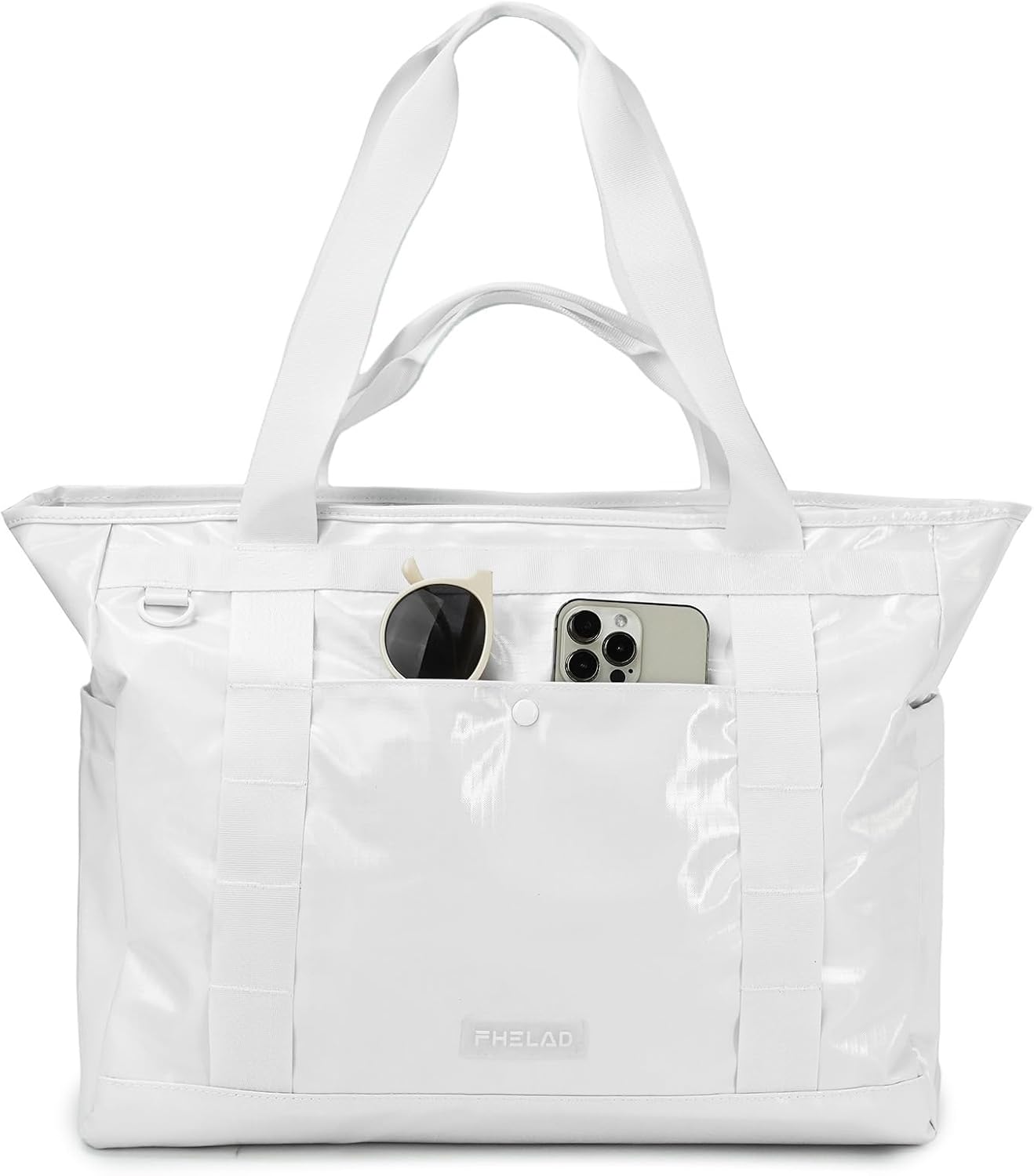 Laptop Tote Bag for Women, Work Shoulder Handbag with 15.6" Laptop and Multi Pockets Office Bag for Travel Nurse | Waterproof Sandproof, Outside Snap Pocket, Zipper is Smooth, Luggage Strap