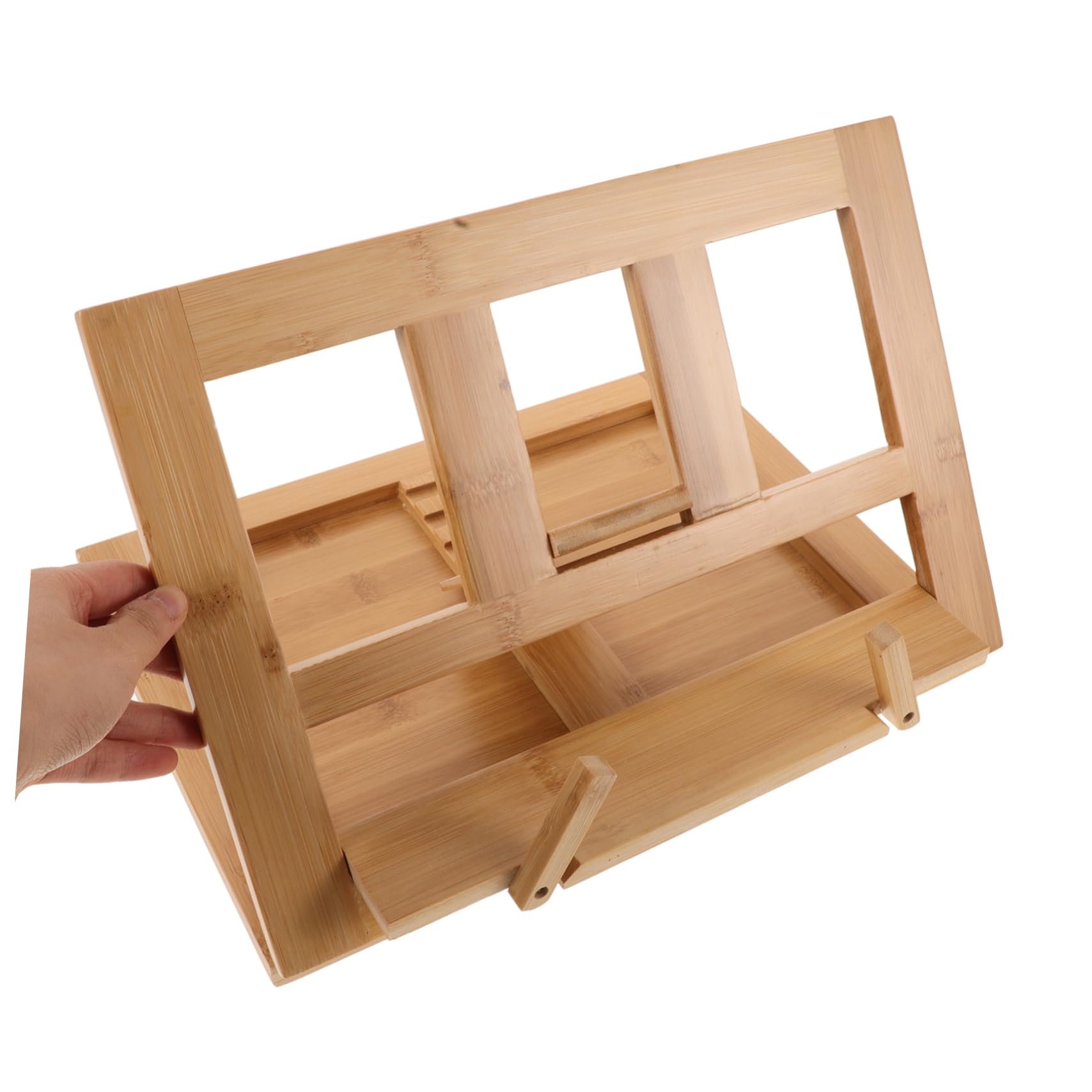 Leggio per Spartiti in Bambù Beige, Supporto Portatile per Libri e Musica, Protezione per Spartiti e Soluzione Organizzativa per Lettura e Setup Musicale
