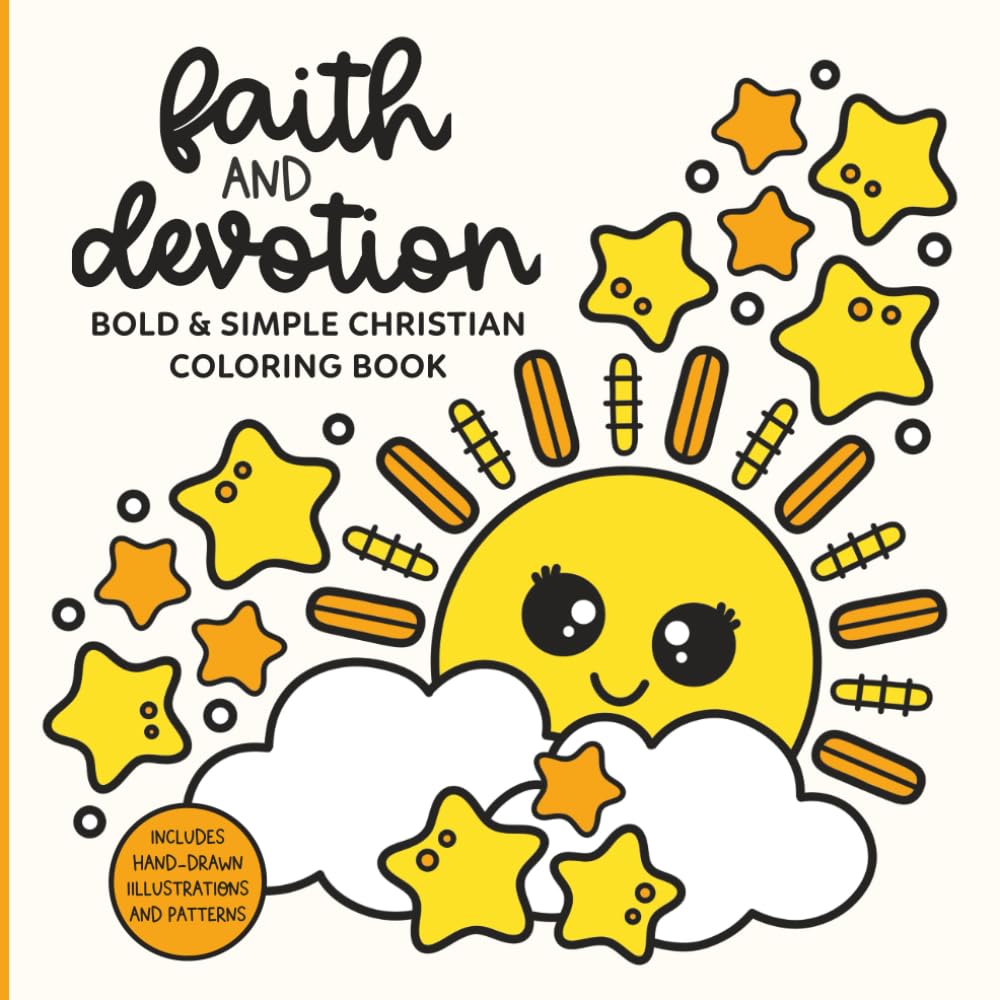 Faith and Devotion Bold and Easy Coloring Book | Christian Coloring Book