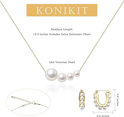 Miniatura 2 de Konikit Collares chapados en oro, exquisito collar colgante para mujeres y niñas